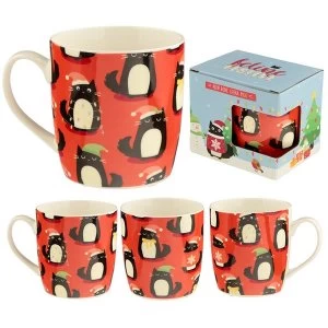 Image of Feline Festive Cat Christmas New Bone China Mug