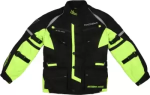 Image of Modeka Tourex II Kids Motorcycle Textile Jacket, black-yellow, Size M 164, black-yellow, Size M 164