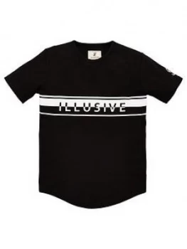 Image of Illusive London Boys Block Logo Short Sleeve T-Shirt - Black