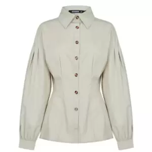 Image of Missguided Corset Seam Blouson Shirt - Green