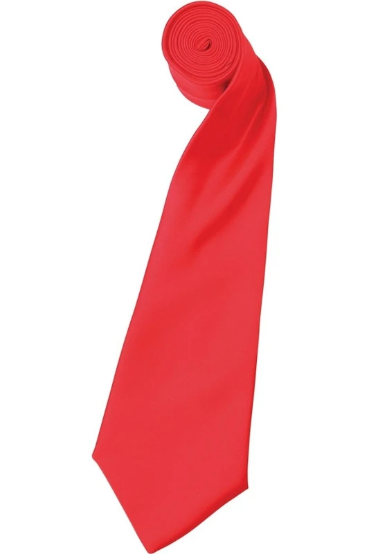 Image of Premier Premier Colours Satin Tie in Red Red One Size Unisex 5063470723133
