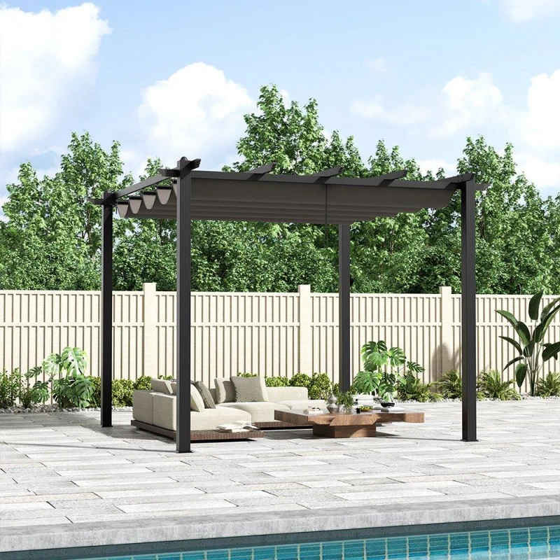 Image of Breeins 300cm Aluminum Horizontal Outdoor Pergola - Grey Grey L