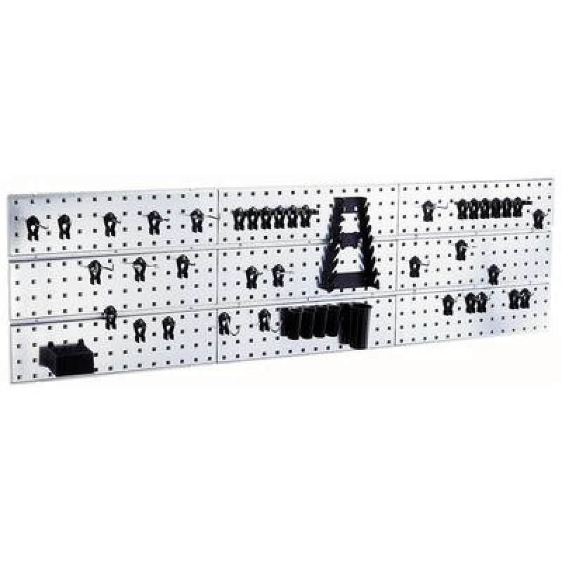 Image of raaco raaco 109659 Tool hooks perforated panel x 3 + 44 clips (W x H x D) 1560 x 440 x 11mm 109659