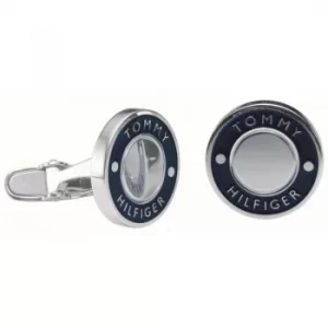 Image of Mens Tommy Hilfiger Stainless Steel Coin Cufflinks