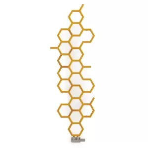 Image of Terma Hex Matt Mustard Vertical Designer Radiator, (W)573mm X (H)1700mm