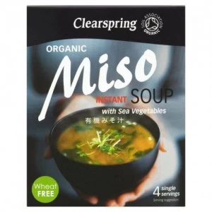 Image of Clearspring Instant Miso Soup with Sea Vegetables Pack of Four 10g