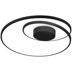 Image of Ideal Lux oz Dimmable Swirl Integrated LED Semi Flush Light Black, 3000K