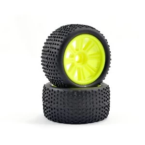 Image of Ftx Comet Truggy Front Mounted Tyre & Wheel Yellow