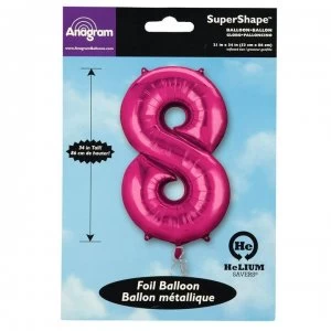 Image of Partymor Shape 8 Foil Balloon - Pink