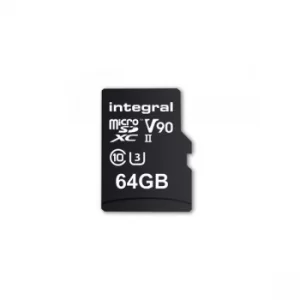 Image of Integral 64GB Micro SD Card UHS II MicroSDXC Cl10 UHS 2 U3 V90 R-280 W-240 Mb/S