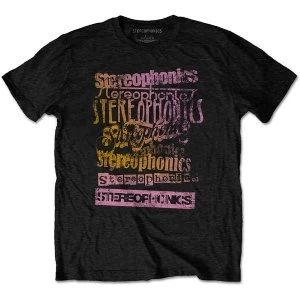 Image of Stereophonics - Logos Unisex Medium T-Shirt - Black