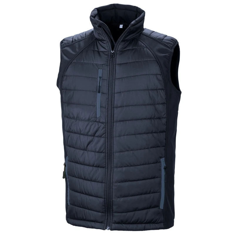 Image of Result Result Men Compass Softshell Padded Gilet in Mid Navy Size: X-Small Mid Navy XS Male 5063470953202