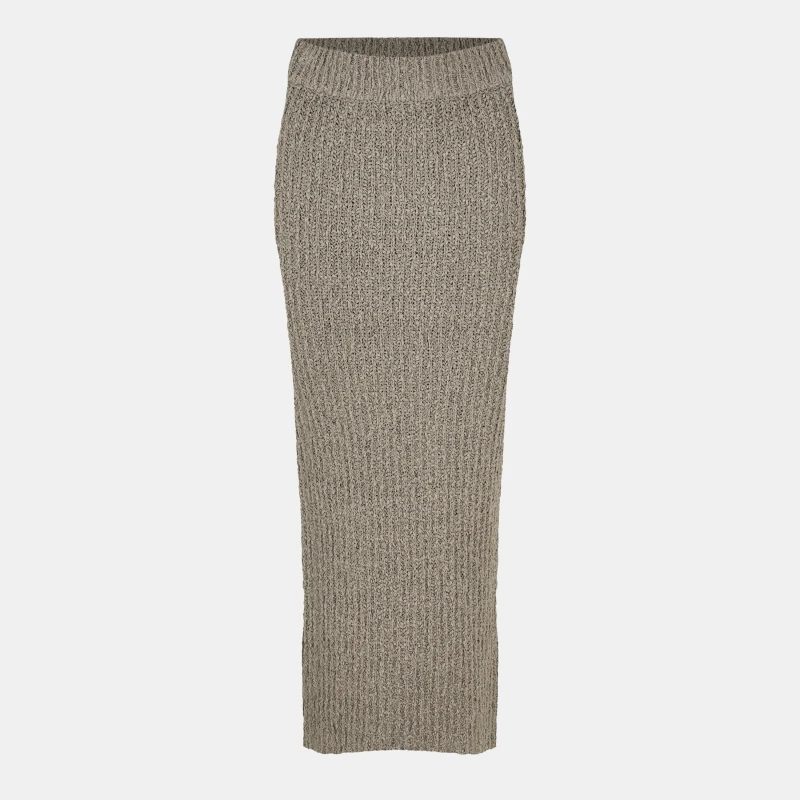 Image of Jack Wills Womens Stitchy Maxi Knitted Skirt Taupe female 6 (2XS)