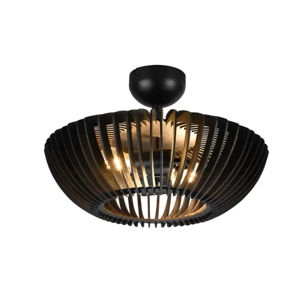Image of Colino Modern 2 Light Semi Flush Ceiling Light Black Matt