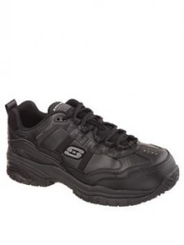 Image of Skechers Work Relaxed Fit Lace Up Shoe - Black, Size 7, Men