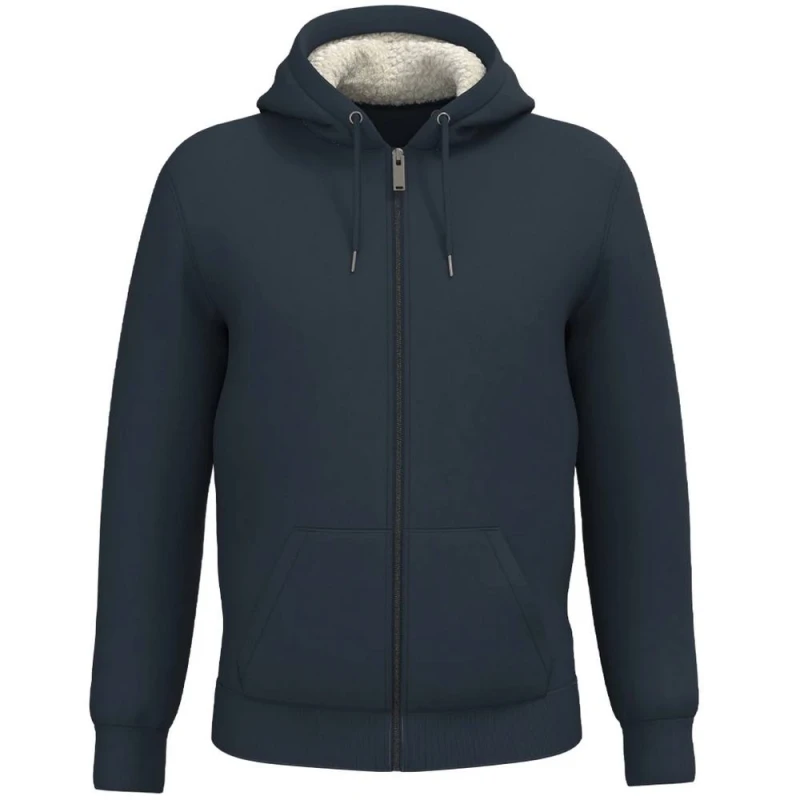 Image of Native Spirit Mens Sherpa Lined Full Zip Jacket in Navy Size: XS Navy Male XS