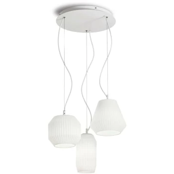 Image of Ideal Lux Lighting - Ideal Lux Origami - 3 Light Cluster Ceiling Pendant White