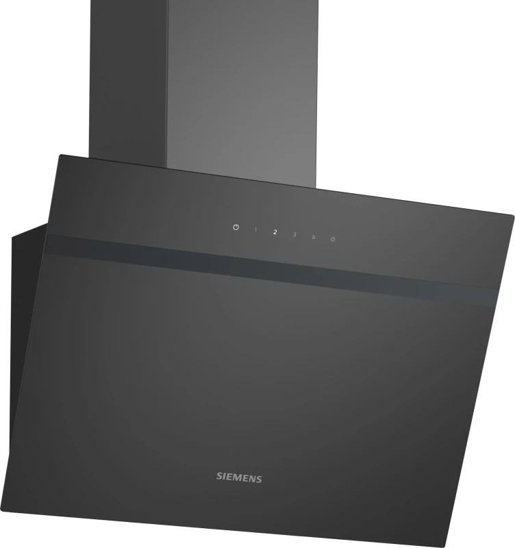 Image of Siemens IQ-100 LC65KDK60B 60cm Angled Chimney Cooker Hood - Black