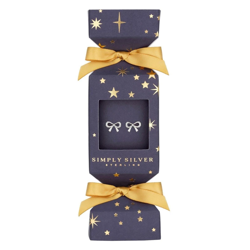 Image of Simply Silver Sterling Silver 925 Cubic Zirconia Bow Earrings Jewellery Sets One Size Silver 71581211000