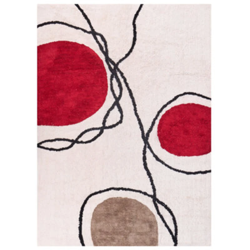 Image of Beliani Rug Bolat Beige 140 X 200 Cm Cotton