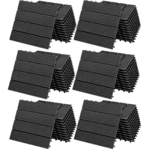 Image of WPC Decking Tiles Waterproof Flooring Terrace Balcony Garden Patio Outdoor Sidewalks Composite Deck Floor 66x Classic Anthracite