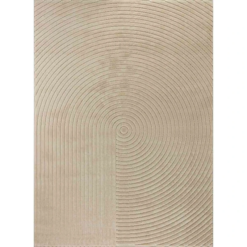 Image of Livabliss In- & Outdoor 3D High & Low Pile Textured Beige Emiko Area Rug 200 X 275cm - Easy To Clean, Perfect For Balcony Or Dining Room