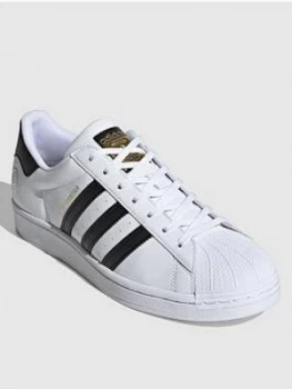 Image of adidas Originals Superstar Vegan, White/Black, Size 4, Women