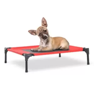 Image of PawHut Medium Raised Portable Dog Bed with Carry Bag - Red