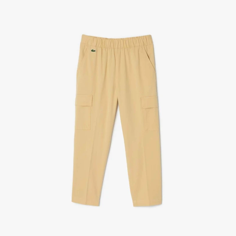 Image of Lacoste Lightweight Garbardine Cargo Pants - Beige Beige 8