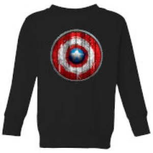 Image of Marvel Captain America Wooden Shield Kids Sweatshirt - Black - 7-8 Years
