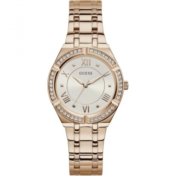 Image of Guess White And Rose Gold 'Cosmo' Watch - GW0033L3