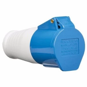 Image of KnightsBridge 16A 230V IP44 Industrial 3 Pin 2P E In-Line Caravan Female Socket