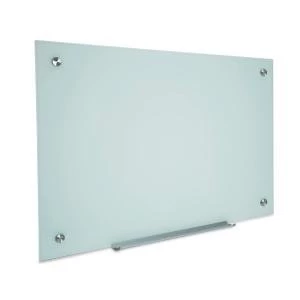 Image of Office 1000 Magnetic Glass Board with Wall Fixings White 940380