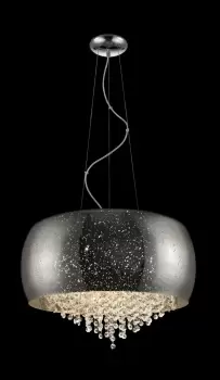 Image of Luna 5 Light Chrome Crystal Pendant Ceiling Light