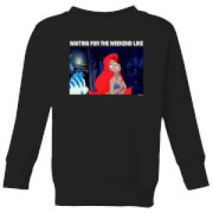 Image of Disney The Little Mermaid Weekend Wait Kids Sweatshirt - Black - 5-6 Years