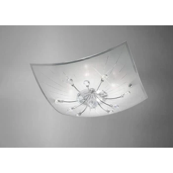 Image of Chloe 4 Bulbs Ceiling Lamp Polished Chrome / Glass / Crystal