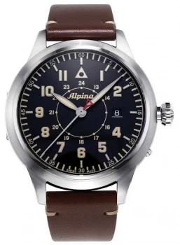 Image of Alpina Smartimer Pilot Heritage LTD Brown Leather Strap Watch