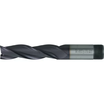 Image of 10.00MM HSS-Co 8% 3 Flute Threaded Shank Long Series Slot Drills - TiCN Coated