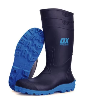 Image of S242410 Safety Wellington Boot Size 10 Black With Safety Toe And Midsole - OX