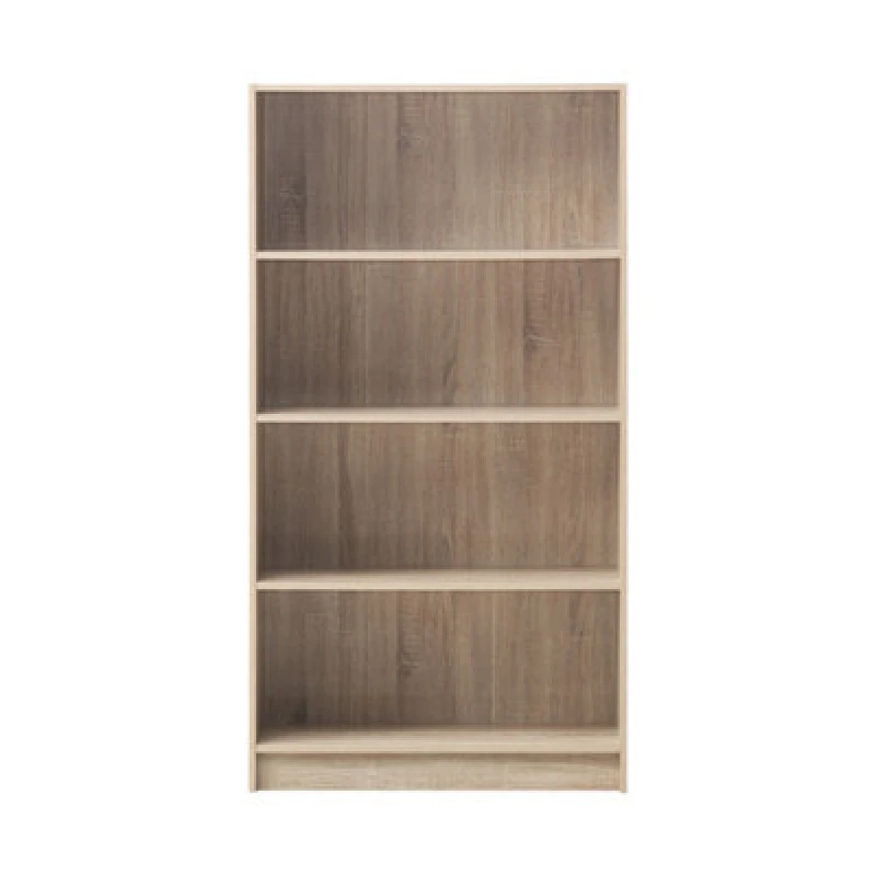 Image of Timber Art Design 4 Tier Bookcase Tall Display Shelving Storage Unit Wood Furniture Sonoma Oak