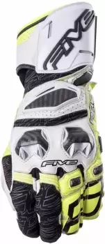 Image of Five Race RFX Gloves Motorcycle Gloves, white-yellow, Size XL, white-yellow, Size XL