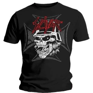Image of Slayer - Graphic Skull Unisex Medium T-Shirt - Black