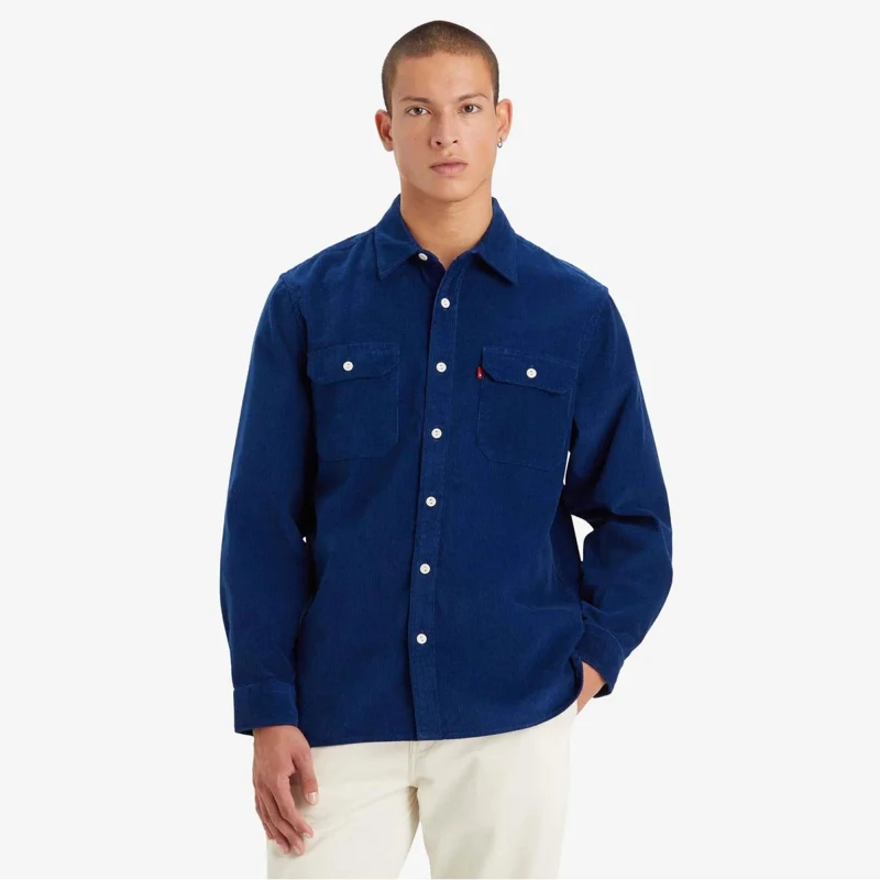 Image of Levis Mens Jackson Worker Estate Blue Overshirt Estate Blue male XS