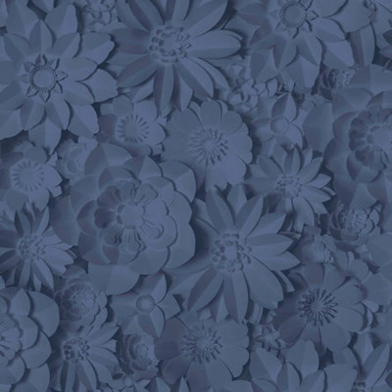 Image of FINE DECOR Fine Decor - 3D Effect Floral Wallpaper Washable Flowers Dimensions Navy WL-FD42690