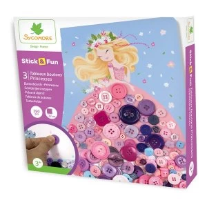 Image of Sycomore Stick & Fun Childrens Button Boards Princess