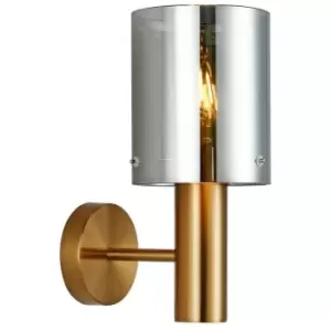 Image of Italux Sardo - Modern Wall Lamp Brass 1 Light with Smoky Shade, E27