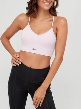 Image of Reebok Workout Ready Tri Back Bra - Berry Size L, Women