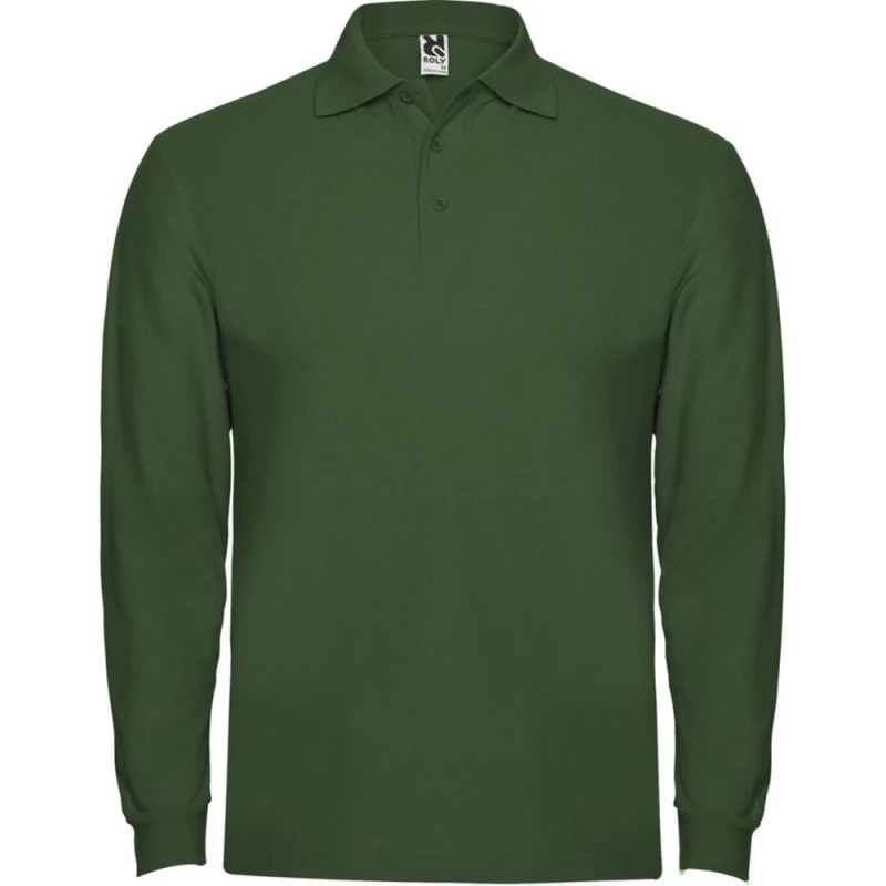 Image of ROLY ROLY Men Estrella Long-Sleeved Polo Shirt in Bottle Green Size: 3X-Large Bottle Green XXXL Male 5063470828333
