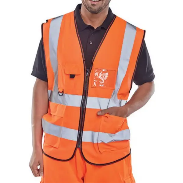 Image of Beeswift Beeswift Executive High Visibility Waistcoat Orange 6XL WCENGEXECOR6XL