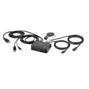 Image of StarTech.com 2-Port Hybrid USB-C HDMI Cable KVM Switch, 4K 60Hz,...